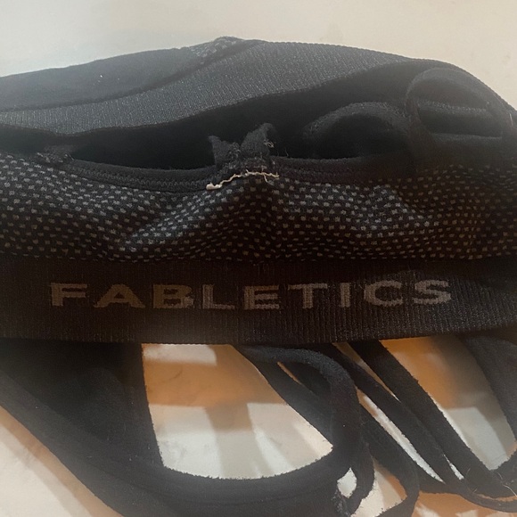 2 for $20 Fabletics Black Racerback Sports Bra - Picture 3 of 3